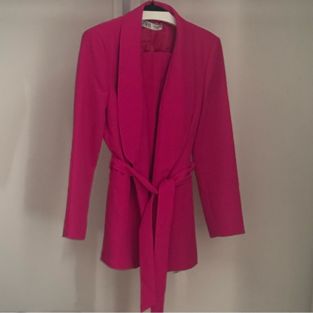 Zara Fuchsia Belted Blazer only